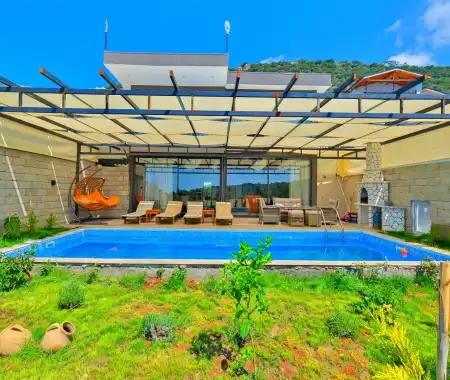 Villa Damla Duo | Kalkan Muhafazakar Jakuzili Havuzlu Kiralık Villa